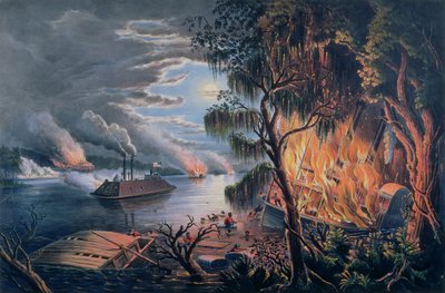 The Mississippi in Time of War, pub. by Currier and Ives, New York by Frances Flora Bond Palmer